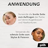 GOT2B Żel do stylizacji 2 w 1, klej 4 Brows&Edges Tinted ciemny blond do brązowego (16 ml), Tinted 2 w 1 żel do brwi i tusz do włosów z praktycznym pędzelkiem do stylizacji i utrwalania włosów dziecka
