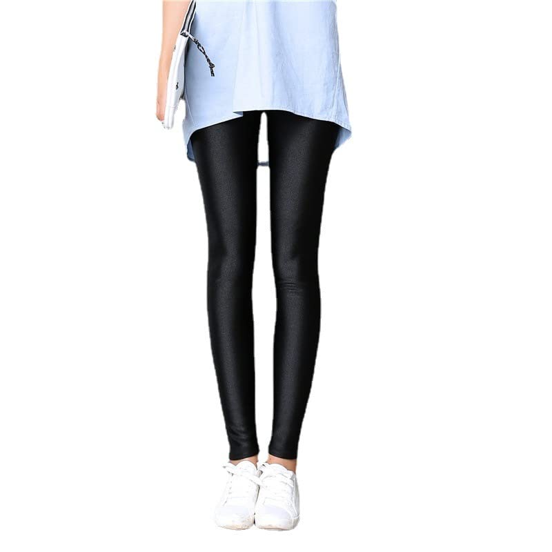 Leggings Femmes en Peluche Épaissie De Leggings Hautes Hautes Leggings Chauds Noirs-Black A,XL