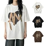 [Vincent house] tシャツ ロゴ レデイース トップス 五分袖 丸首 クルーネック ゆったり ロング ビックシルエット カットソー 大きいサイズ オシャレ 韓国風 ファッション 体型カバー ビックtシャツ 夏服 夏