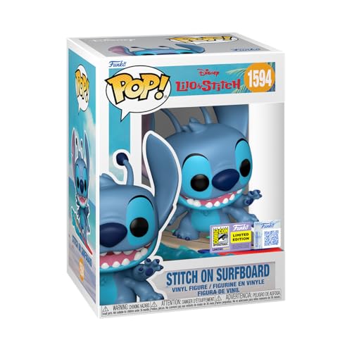 Funko Pop! Vinyl: Lilo & Stitch - Stitch Surf - Exclusivité Amazon - Figurine en Vinyle à Collectionner - Idée de Cadeau - Produits Officiels