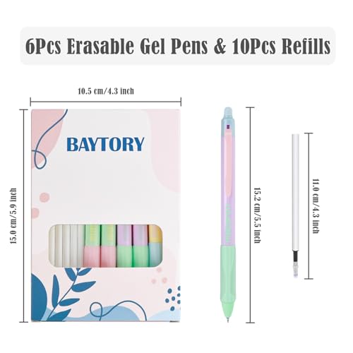 BAYTORY 16 bolígrafos borrables de gel azul 0.5 mm miniatura 2