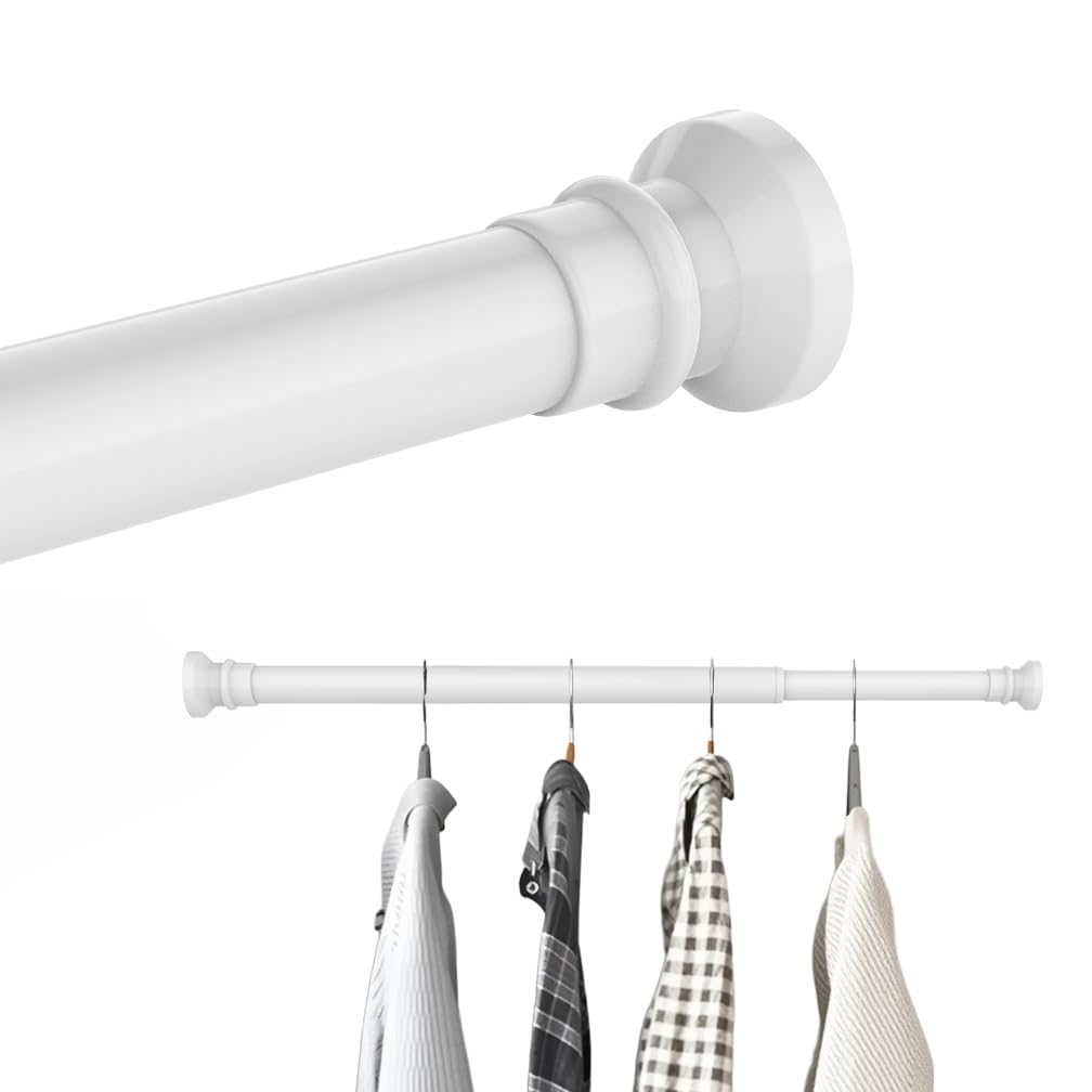 Hershii Extendable Wardrobe Rail 40-56 cm Adjustable Shower Curtain Rod