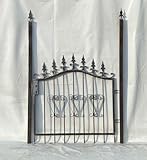 Gartentür Pforte Zauntür Amori, GABELLA(TM) solide Marken-Qualität, hochwertige Handarbeit vom Hersteller, Amori: Klassisches Design mit dekorativen herzförmigen Verzierungen mittig von Hand gearbeitet und klassischen Zaunspitzen aus hochwertigem Gußeisen.