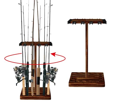 OH MY WOW Fishing Rod Holder 360° Rotating Portable Rack Organizer For Storage 16 Rod For Garage Boat, Truck, Ground