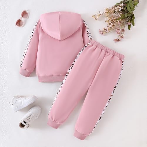Girls Clothes Fall Winter Toddler Outfits Leopard-print Hoodie Sweatshirt + Sweatpants 2 Piece Set 4-12 Years3