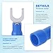 MECCANIXITY Insulated Fork Spade Connectors, 16-14AWG SV2-5 U-Type Tinned Copper Waterproof Fork Crimp terminals Connectors for Industrial Electrical Marine Wiring, Pack of 150 (Blue)