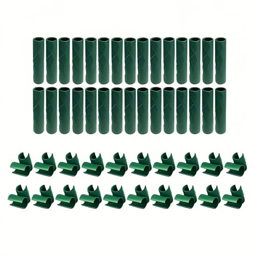 KangTeer 50Pcs Plant Stake Connectors,Garden Trellis Support Stake Connector Tubes Clips and Fixed Cross Buckle Clips, for 7/16” (11mm) Plant Stakes