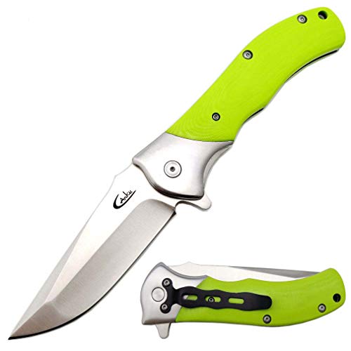 Ccanku C0555 Folding Knife, D2 Steel Blade G10 Handle EDC Knife for Outdoor,Hunting,Camping,Survival-Light Green … … … …