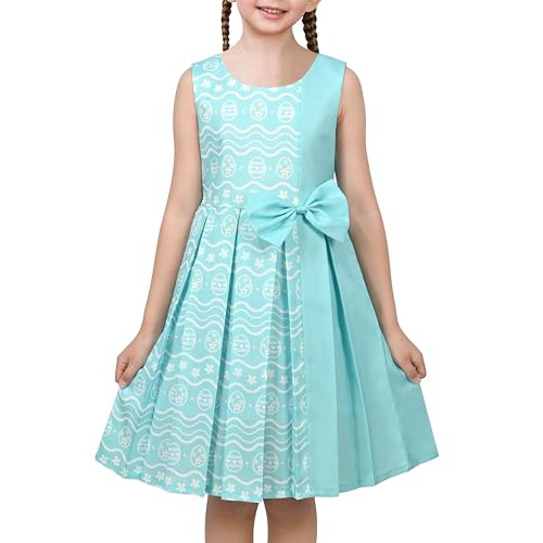 Sunny Fashion Girls Dress Color Block Contrast Bow Tie Everyday Party Size 4-14