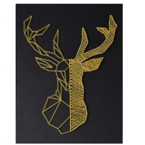 ZHONGJIUYUAN String Art Kit, DIY Craft Kit voor volwassenen, voor beginners tot gevorderde knutselaars, ambachtelijke een handgemaakt geschenk - hertenontwerp (21 x 30 cm)