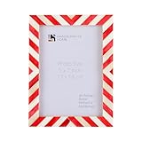 Handicrafts Home 5x7 Chevron Pattern Inspired Picture Frame - 5x7 Frames for Wall Hanging & Desk Decor, Vintage Decor, Living Room & Office Decor - Picture Frame for Photos, Nursery Decor Gifts, Red