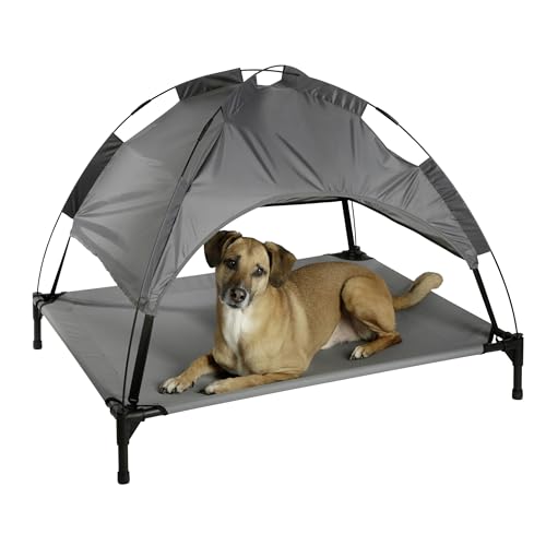 Kerbl Pet Hundeliege Vacation Top, Hundebett, grau, 105x86x75cm, Oxfordgewebe, Metall, Hunde, wetterbeständig, reiß- und Kratzfest, abnehmbares Dach
