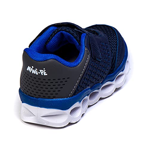Tênis Infantil Masculino Com Luzes de Led MP1814 - AS109 Cor:Azul Marinho-Royal;Tamanho:20