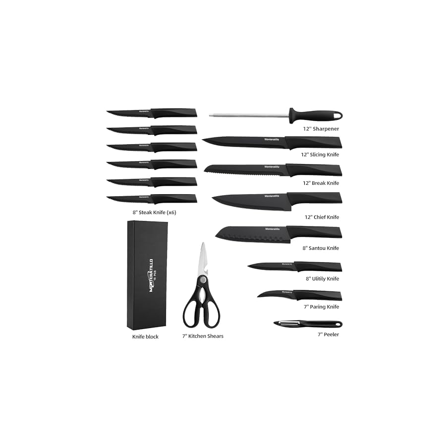 Kitchen-Knife-Set-with-Block-16-Pcs-Professional-Chief-Knives-with-Scissors-Sharpener-Peeler-High-Carbon-Stainless-Steel-Blades-with-Acrylic-Block-Dishwasher-Safe-and-Anti-Rust-Coating Kitchen Knife Set with Block, 16 Pcs Professional Chief Knives with Scissors Sharpener Peeler, High Carbon Stainless Steel Blades with Acrylic Block, Dishwasher Safe and Anti-Rust Coating