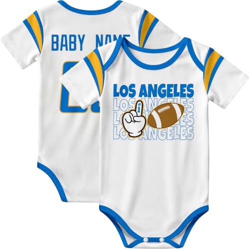 Image of KREDE Baby Clothes Custom Name Bodysuit for Baby Boy Gifts | Short Sleeves Bodysuit with Custom Number Name