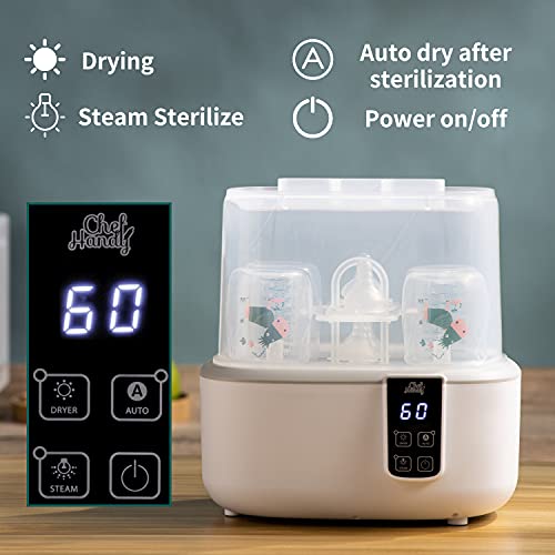 Bottle Sterilizer And Dryer, Fast Electric Steam Sterilizer And Dryer For Baby Bottles Pacifier Breast Pump, Dries Faster Large Capacity Holds 6 Bottles, Led Display Auto-Off Baby Bottle Washer #TOP1
