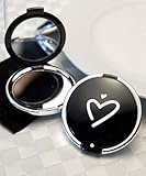 Styling Black Heart Design Compact Mirror, 1