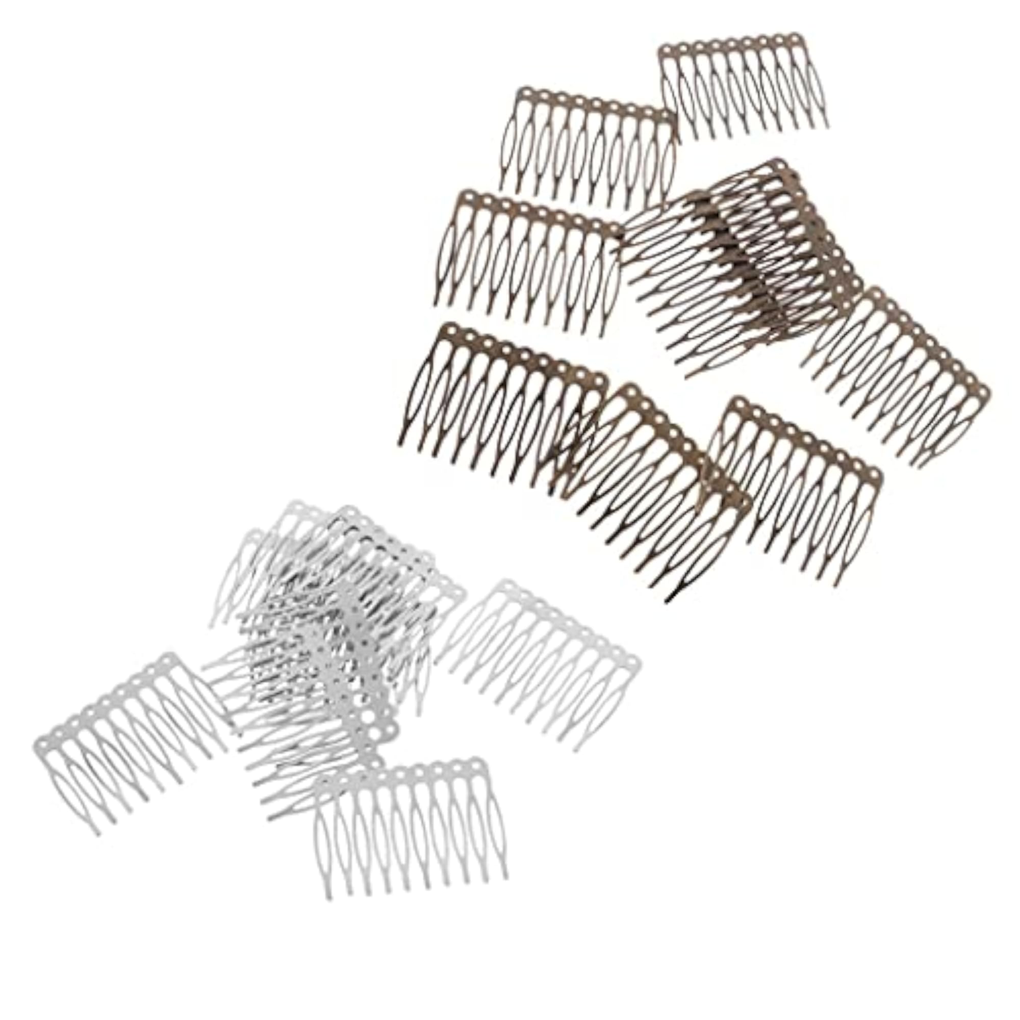 20 Pieces Blank Metal Hair Combs for DIY