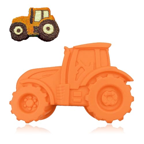 Moule Gateau Tracteur Moule Silicone Tracteur Moule En Silicone, Multifonctionnel,Réutilisable, Pour Gâteaux, Pain, Chocolat, Desserts Et Puddings (Orange)