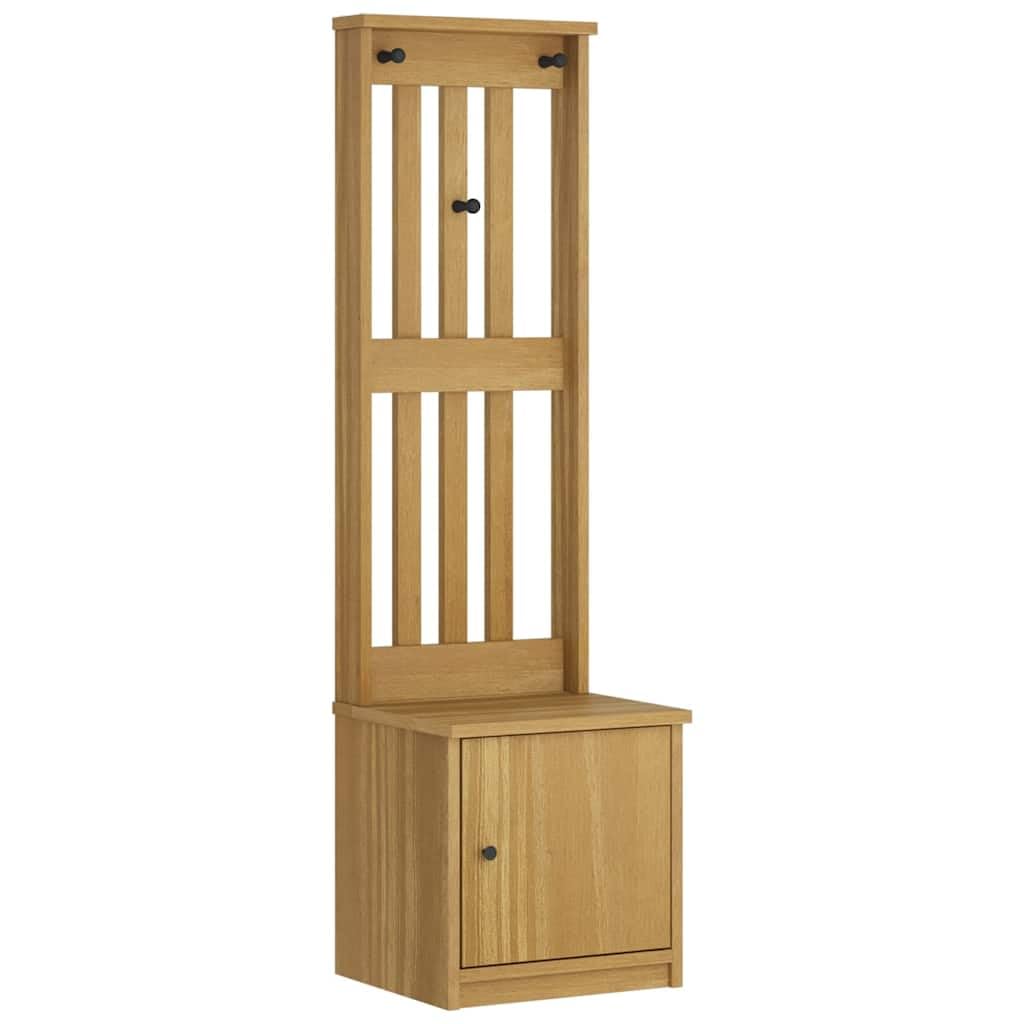 Porte-manteau en pin massif avec banc de couloir scandinave multifonction SANDNES 159,5cm