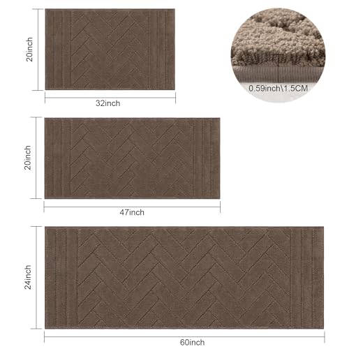 Image of hicorfe Indoor Doormat,Front Back Door Mat Rubber Backing Non Slip Door Mats 24 inchx59 inch Absorbent Resist Dirt Entrance Doormat Inside Floor Mats for Entryway Washable Low-Profile(Camel)