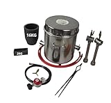 16KG Propane Smelting Furnace Kit with Crucibles, Double Burner Metal Melting Furnace, High Temp Resistance up to 2552℉, Foundy Smelter with Ingot Mold for Copper, Bronze, Aluminum, Brass and Gold