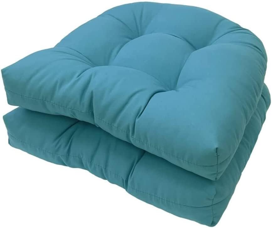 Chaises d'extérieur imperméables bleues de jardin touffetées 45,7 cm