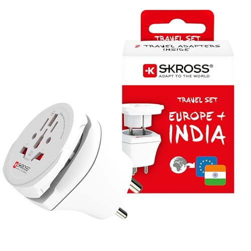 SKROSS - 1.500215-E Country Adapter Combo - World to India. Voltaje e Potencia: 100V - 630W / 250V - 1575W. Protección contra Descargas Eléctricas SKROSS - 1.500215-E Country Adapter Combo - World to India. Voltaje e Potencia: 100V - 630W / 250V - 1575W. Protección contra Descargas Eléctricas