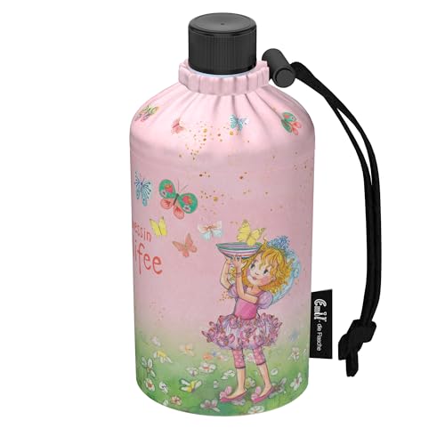 Emil Trinkflasche aus Glas für Mädchen & Jungen isolierte Glasflasche für Schule, Freizeit, Sport: Kinder & Eltern Prinzessin Lillifee© (0,3l)