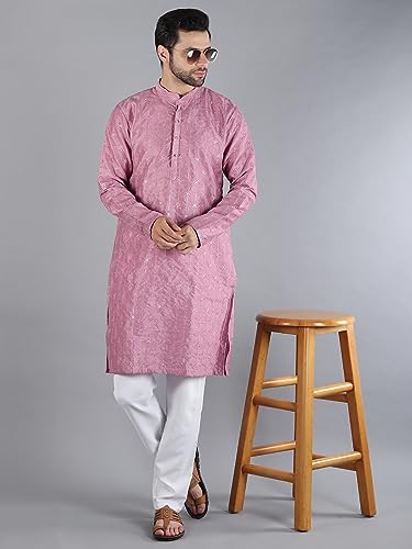 Image of Uri and MacKenzie Embroidery Silk Men's Kurta Pyjama Set
