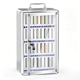 Loghot Aluminum Alloy Pocket Chart Cell Phones Storage Cabinet for Cell Phones, Wall-Mounted Cell Phone Locker Phone Holder with Lock for Classroom, Office, Can be Carried by Hand (36 Slots)