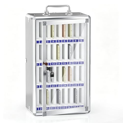 Loghot Aluminum Alloy Pocket Chart Cell Phones Storage Cabinet for Cell Phones, Wall-Mounted Cell...