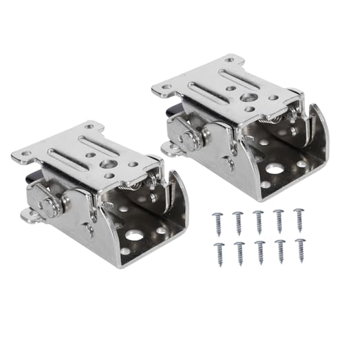 Happyyami 2個 自?折りたたみ脚具 薄型頑丈メタルヒンジ ネジ付 テーブル 椅子 家具脚用 省スペース収納対応 家用工具