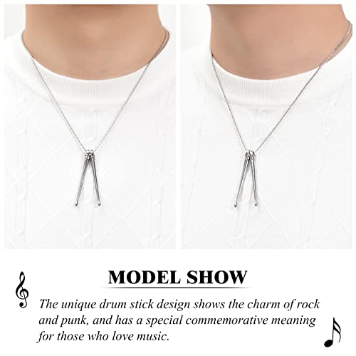constantlife Drumsticks Cremation Memorial Jewelry for Ashes Stainless Steel Urn Pendant Necklace Rock Drummer Music Keepsake Gift4