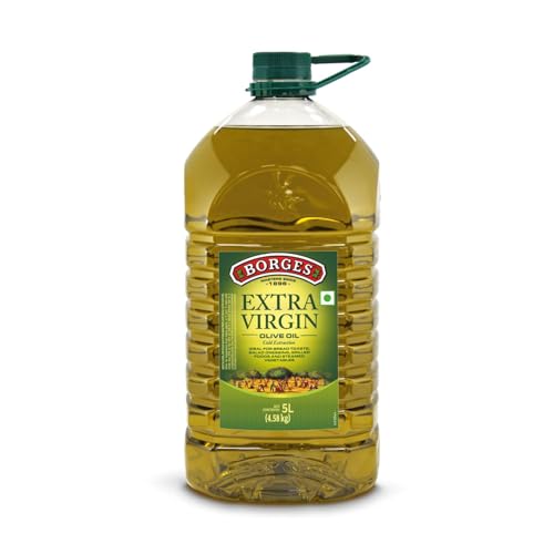 Image of Borges Extra Virgin Olive Oil - 5L |Unrefined & Cold Pressed Oil|Packed in Spain |75% MUFA | Rich in Antioxidants | Ideal For low heat cooking like sauteing & grilling, salad dressing