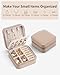 VLANDO Bridesmaid Proposal Gifts - Travel Jewelry Case, Small Travel Jewelry Organizer Box for Girls Women - Toffee