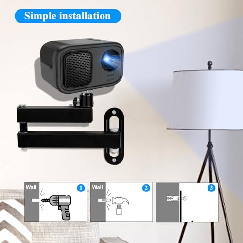 letuxaamz Projector Stand Beamer Halterung Wand, Metallhalter Multi-Winkel Verstellbare Projektorhalterung Anzug für Projektor/Überwachungsbügel mit 1/4-Zoll-Schraubschnittstelle Gelenkarm Halterung
