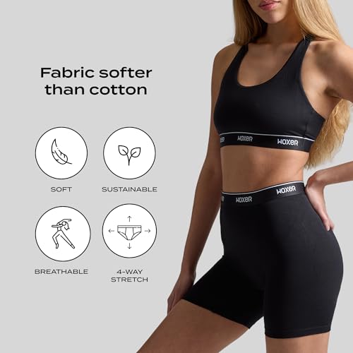 Image of Woxer Womens Baller 5 inch High Waisted Boy Shorts Underwear - Seamless Boxer Briefs, Boyshort Panties, No Show Women's Boxers