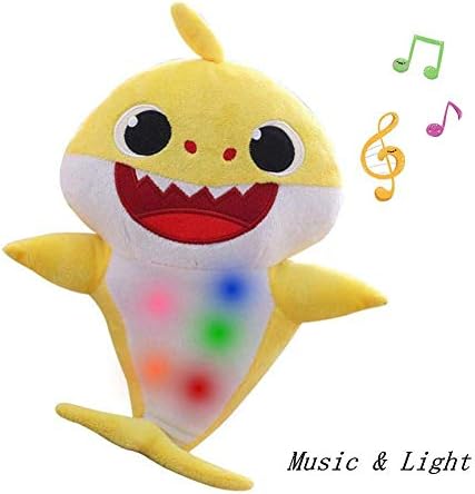 Chengbo-Baby Shark Official Singing Plush, Soft Music Sound Baby Doll Stuffed Plush Toys Singing English Song for Boy Girl (Yellow)