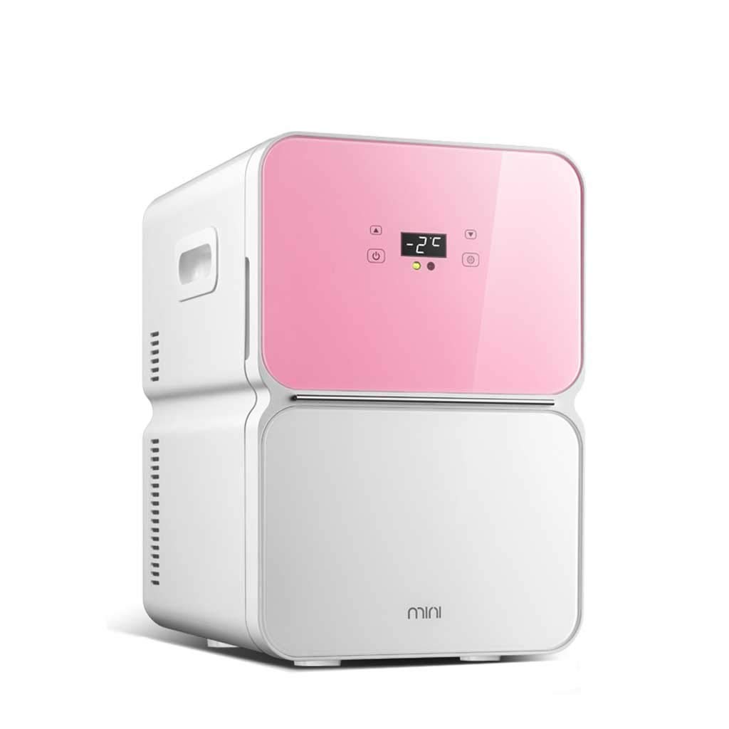 Mini réfrigérateur rose 22L compact avec double usage voiture et maison pour cosmétique