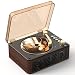 Produktbild Bluetooth CD Player Tragbar mit Lautsprecher - Lehwey Retro CD-Player mit FM Radio, Stereo Sound, Unterstützt USB/AUX Wiedergabe, Vintage Desktop CD Spieler mit Fernbedienung, Staubschutz (Holz)