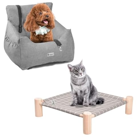 Dog/Cat Bed + Cat/Dog Car Seat Detachable Portable Indoor/Outdoor Cat Beds&Furniture,Suitable for Kitty,Puppy,Bunny and Small Animal Cover