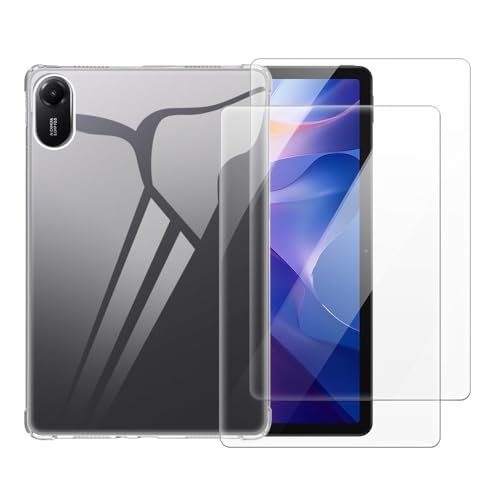Protection Redmi Pad 2 2025 antichoc 2 en 1 avec coque souple et verre trempé clair