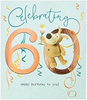 Boofle Birthday Card - 60th Birthday Card - Celebrating 60 Birthday Card - Cute Birthday Card, Multi (737685-0-1)