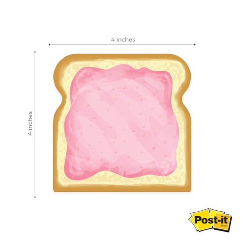 Image of Peanut Butter and Jelly Sticky Note Assortment / 4 inch x 4 inch Repositionable Jam Sticky Notes /Set of 3 Funny Food Note Pads /Made in The USA