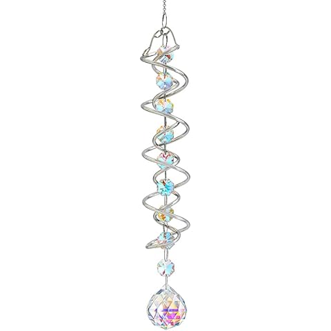 17.7in Crystal Sun Catcher with Rainbow Crystals Cover