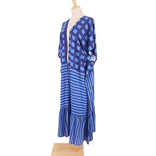 Kimono bound de algodón cárdigan largo soft para mujer bata de casa cómoda 5