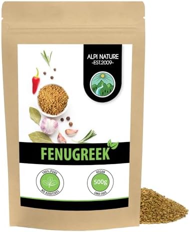 Fenugreek Seeds (500g, 1.1 lb), Whole Seeds, 100% Natural, No Additives, Vegan