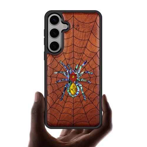 Coque Samsung S25 œuvre d'art unique en bois gravé, le cadeau idéal