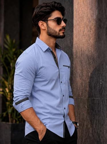 Image of Amazon Brand - INKAST Cotton Shirt for Men | Regular Fit Full Sleeve Casual Shirt | Stylish Formal Office Wear Shirts for Men | Soft Comfortable Breathable Cotton Fabric | Fashionable Office Wear